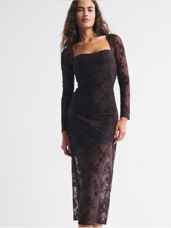 Abercrombie & Fitch Dresses & Skirts - Abercrombie Bra-Free Long-Sleeve Mesh Maxi Dress